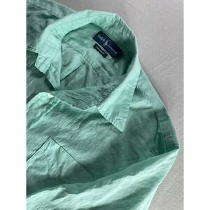 Ralph Lauren Slim Fit Button Down Shirt Medium Mint Green 100% Cotton
